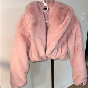 Pink Faux Fur bolero Jacket